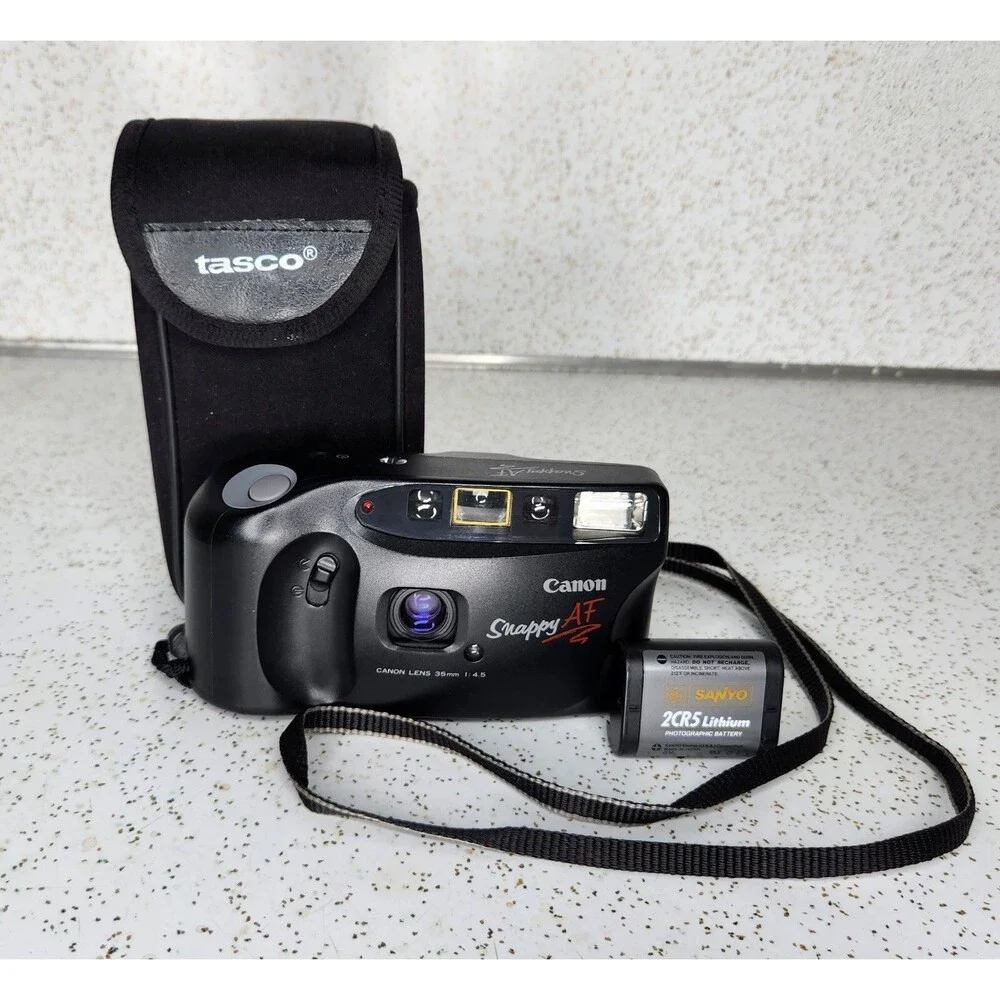 Canon Snappy AF 35mm Point & Shoot Camera Auto Focus Flash w/ Case Tested!